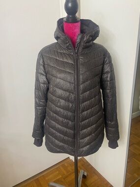 Aerie Offline brown leopard puffer jacket small